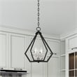 Livex Lighting Prism 3-Light Contemporary Metal Chandelier in Black