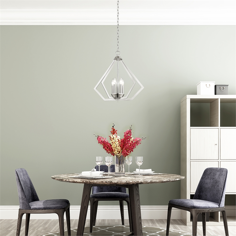 Livex Lighting Prism 5-Light Contemporary Metal Chandelier in Brushed Nickel