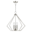 Livex Lighting Prism 5-Light Contemporary Metal Chandelier in Brushed Nickel