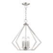 Livex Lighting Prism 5-Light Contemporary Metal Chandelier in Brushed Nickel