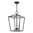 Livex Lighting Devone 3-Light Metal Convertible Lantern in Black