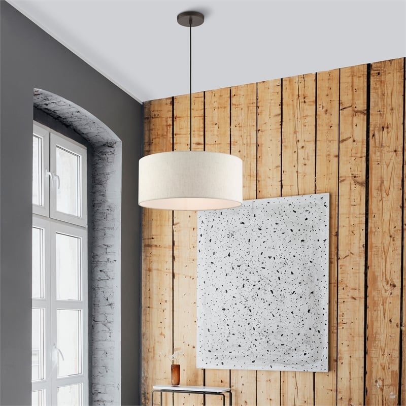 Livex Lighting Blossom 3-Light Modern Metal Drum Pendant in English Bronze