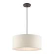 Livex Lighting Blossom 3-Light Modern Metal Drum Pendant in English Bronze