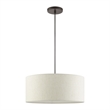 Livex Lighting Blossom 3-Light Modern Metal Drum Pendant in English Bronze
