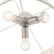 Livex Lighting Blossom 3-Light Modern Metal & Fabric Pendant in Brushed Nickel