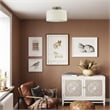 Livex Lighting Blossom 1-Light Modern Metal & Fabric Semi Flush in Antique Brass