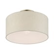 Livex Lighting Blossom 1-Light Modern Metal & Fabric Semi Flush in Antique Brass