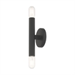 Livex Lighting Copenhagen 2-Light Metal ADA Wall Sconce in Black