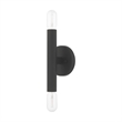 Livex Lighting Copenhagen 2-Light Metal ADA Wall Sconce in Black