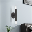 Livex Lighting Copenhagen 2-Light Metal ADA Wall Sconce in Black