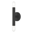 Livex Lighting Copenhagen 2-Light Metal ADA Wall Sconce in Black