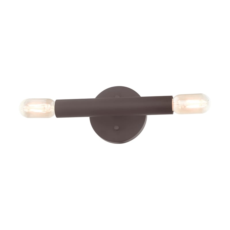 Livex Lighting Copenhagen 2-Light Metal ADA Wall Sconce in Bronze