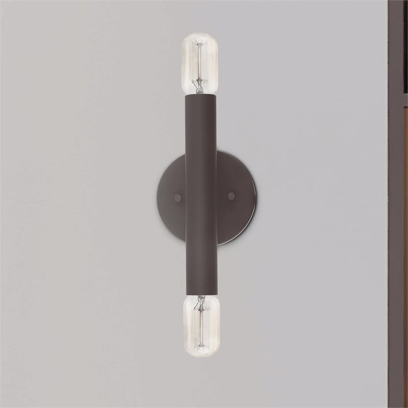 Livex Lighting Copenhagen 2-Light Metal ADA Wall Sconce in Bronze
