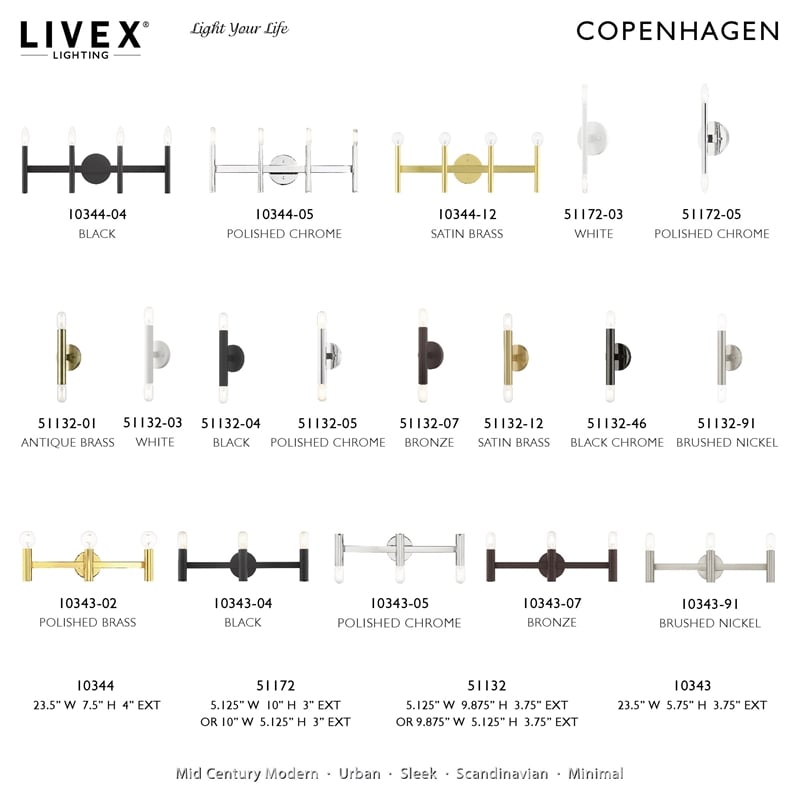 Livex Lighting Copenhagen 2-Light Metal ADA Wall Sconce in Bronze