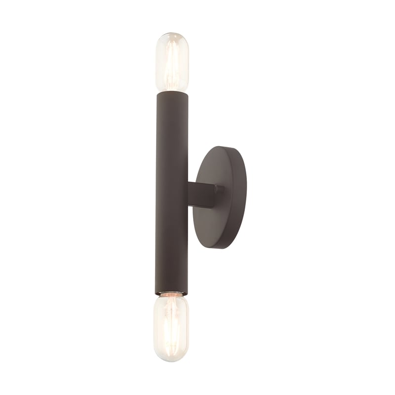 Livex Lighting Copenhagen 2-Light Metal ADA Wall Sconce in Bronze