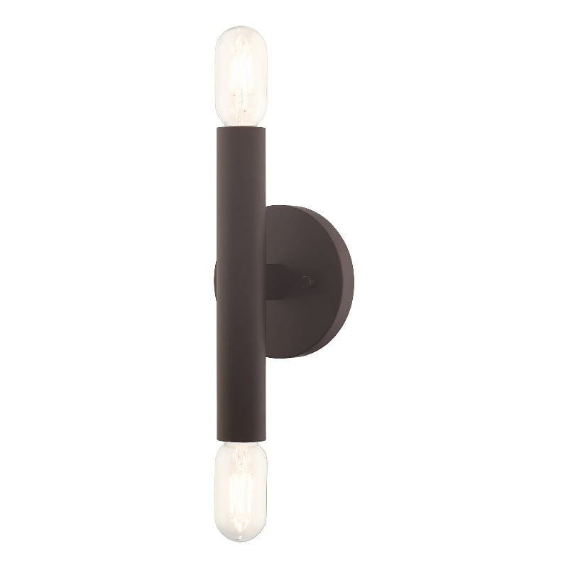 Livex Lighting Copenhagen 2-Light Metal ADA Wall Sconce in Bronze