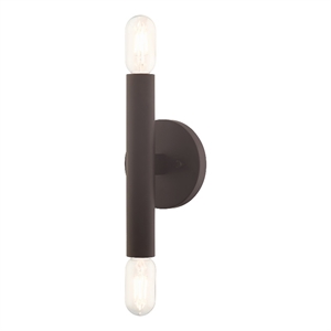 Livex Lighting Copenhagen 2-Light Metal ADA Wall Sconce in Bronze