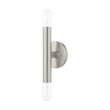 Livex Lighting Copenhagen 2-Light Metal ADA Wall Sconce in Brushed Nickel