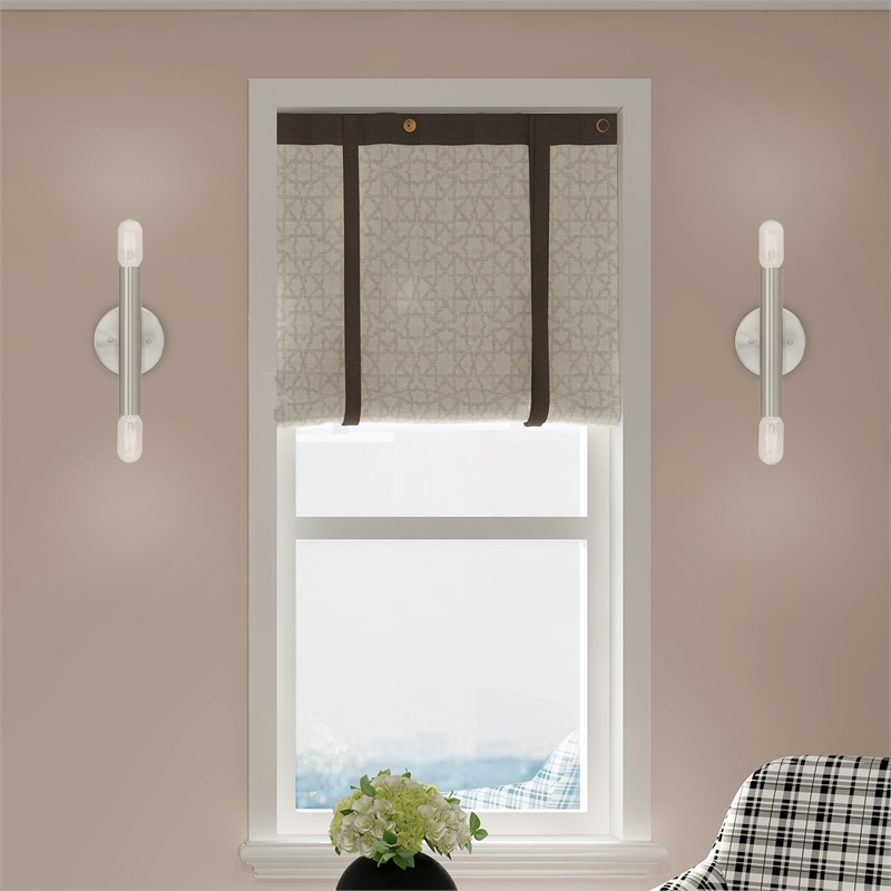 Livex Lighting Copenhagen 2-Light Metal ADA Wall Sconce in Brushed Nickel