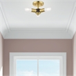 Livex Lighting Copenhagen 3-Light Mid-Century Metal Ceiling Mount in Satin Brass