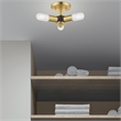Livex Lighting Copenhagen 3-Light Mid-Century Metal Ceiling Mount in Satin Brass