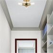 Livex Lighting Copenhagen 3-Light Mid-Century Metal Ceiling Mount in Satin Brass