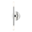 Livex Lighting Copenhagen 2-Light Mid-Century Metal Sconce in Polished Chrome