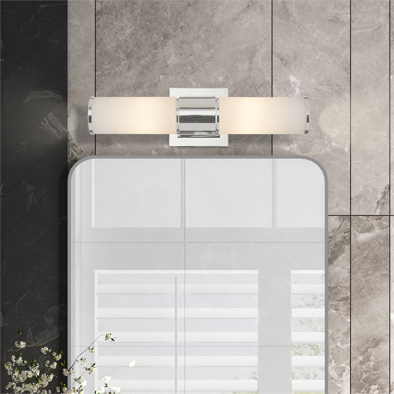 Livex Lighting Weston 2-Light Transitional Metal Wall Sconce in Polished Nickel