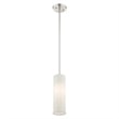 Livex Lighting Meridian 1-Light Metal & Fabric Single Pendant in Brushed Nickel