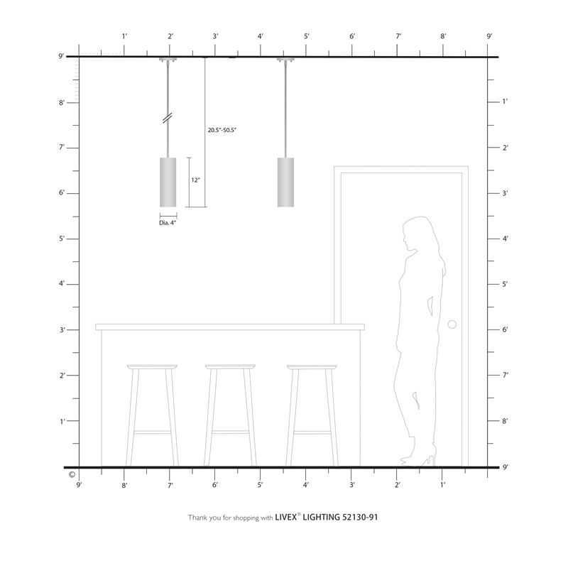 Livex Lighting Meridian 1-Light Metal & Fabric Single Pendant in Brushed Nickel