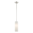 Livex Lighting Meridian 1-Light Metal & Fabric Single Pendant in Brushed Nickel