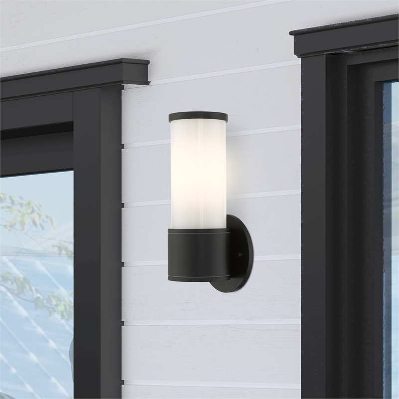 Livex Lighting Norfolk 1-Light Metal Outdoor Wall Lantern in Textured Black