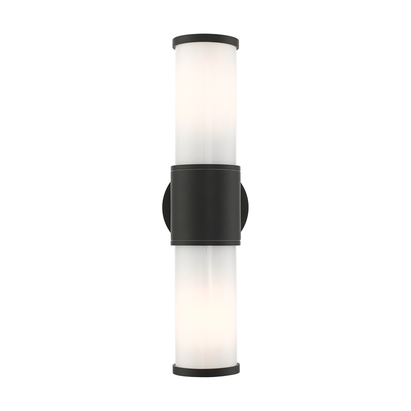 Livex Lighting Norfolk 2-Light Metal Outdoor Wall Lantern in Textured Black