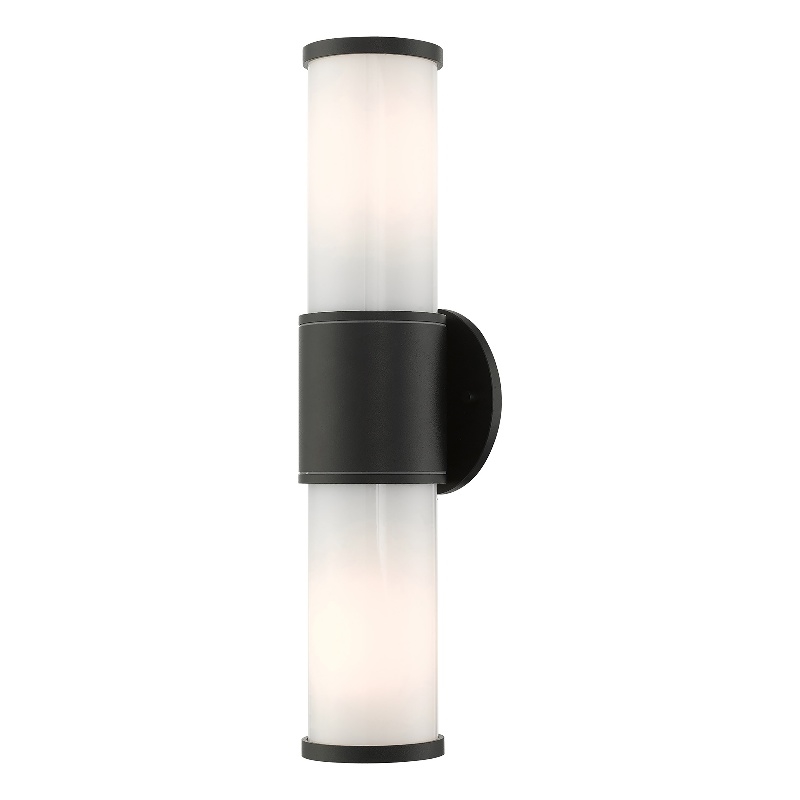 Livex Lighting Norfolk 2-Light Metal Outdoor Wall Lantern in Textured Black