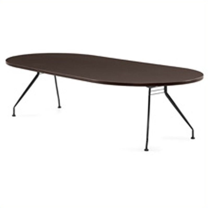 Global Alba 10x48 Racetrack Table in Dark Espresso   GRT10WLTM DES/BLK