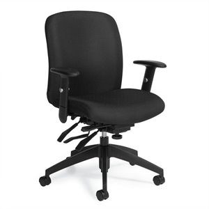 global truform medium back multi tilter office chair in ebony