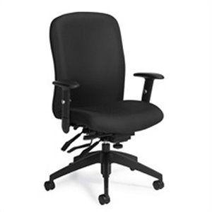 global truform high back multi tilter office chair with arms in black