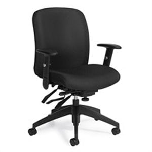 global truform medium back multi tilter office chair with arms in ebony