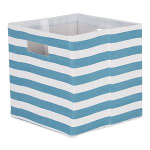 DII Polyester Cube Stripe Storm Blue Square 11x11x11