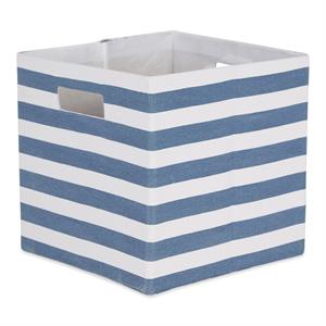 DII Polyester Cube Stripe French Blue Square 13x13x13