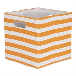 DII Polyester Cube Stripe Pumpkin Spice Square 11x11x11