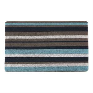 DII Blue And Gray Stripe Tufted Loop Textilene Mat 17.75x29.5 inches