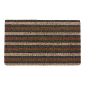 DII Brown Bangal Stripe Tufted Loop Textilene Mat 17.75x29.5 inches