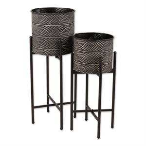 Asst Deco Waves Bucket Plant Stand (Set of 2)