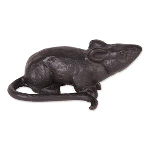 cast iron black rat doorstop