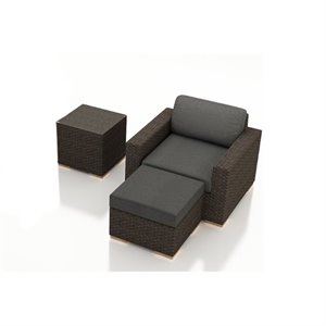 harmonia living arden 3 piece patio lounge set in canvas charcoal