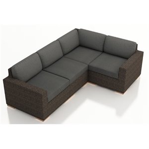 harmonia living arden 4 piece patio sectional set in canvas charcoal