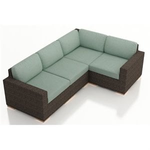 harmonia living arden 4 piece patio sectional set in canvas spa
