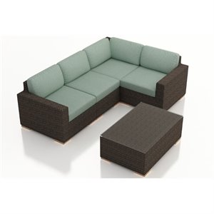 harmonia living arden 5 piece patio sectional set in canvas spa