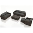 Harmonia Living Arden 5 Piece Patio Sofa Set in Canvas Charcoal